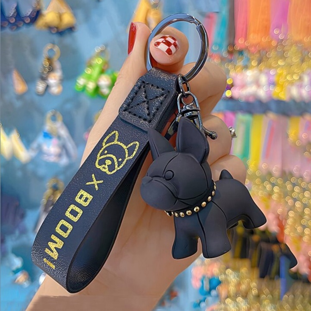 NWT French Bulldog Black Dog Keychain w/Silver Accent Collar Limited Edition - Picture 4 of 12